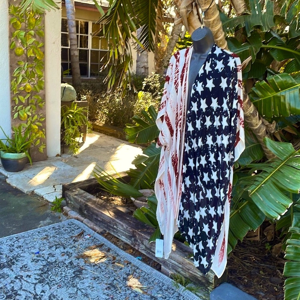 American flag cape cover-up